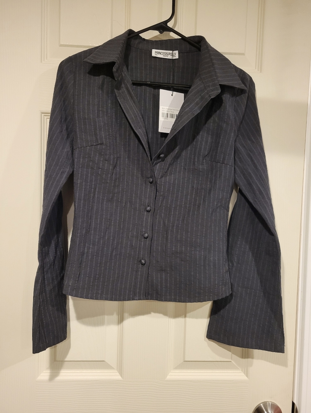 NWT Princess Polly Anni Pinstripe Button-Up | Office Siren | Size 4